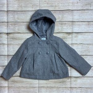 Old Navy Girls Gray Dress Double Button Pea Coat